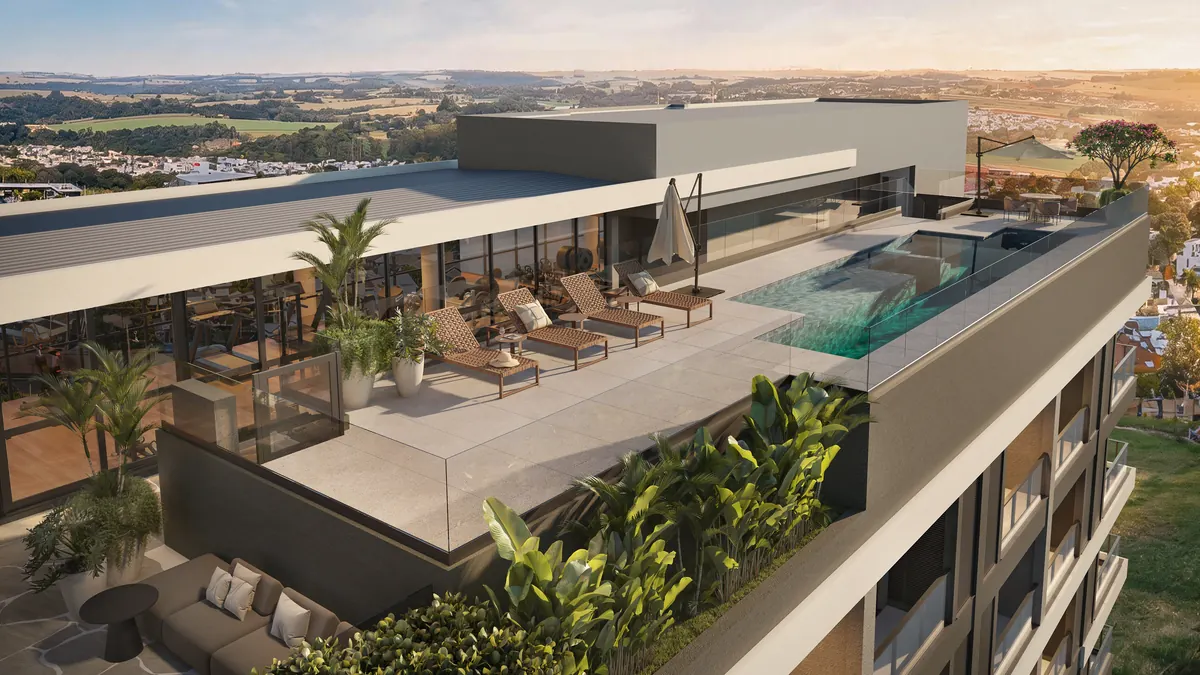Piscina climatizada no rooftop do Harbor 360°